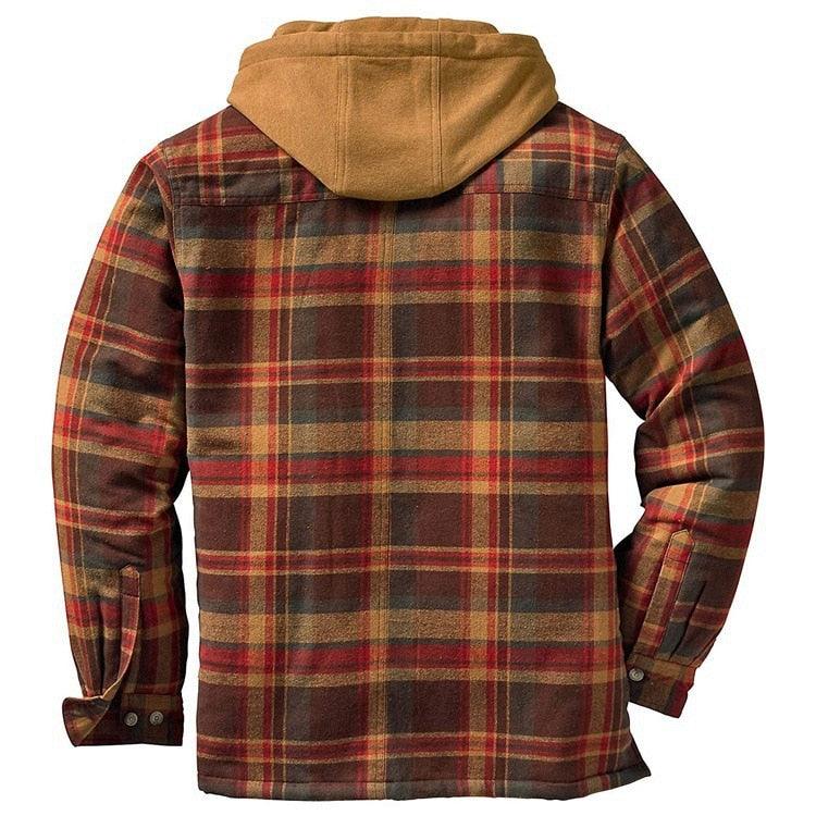 Men's Vintage Plaid Hooded Shirt Jacket