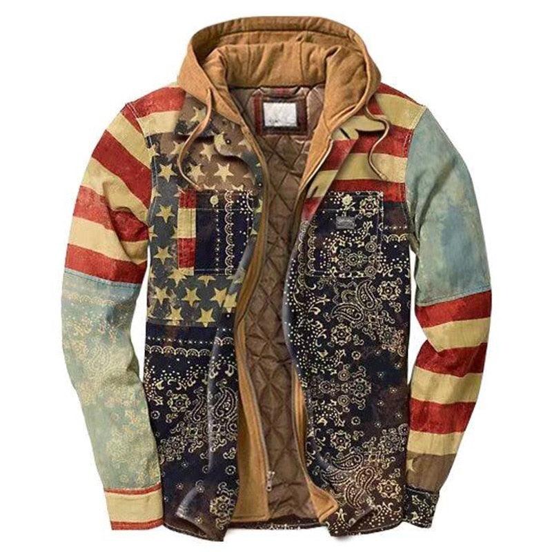 Men's Vintage Plaid Hooded Shirt Jacket