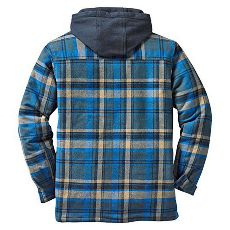 Men's Vintage Plaid Hooded Shirt Jacket