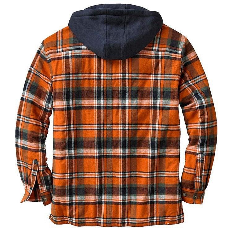 Men's Vintage Plaid Hooded Shirt Jacket