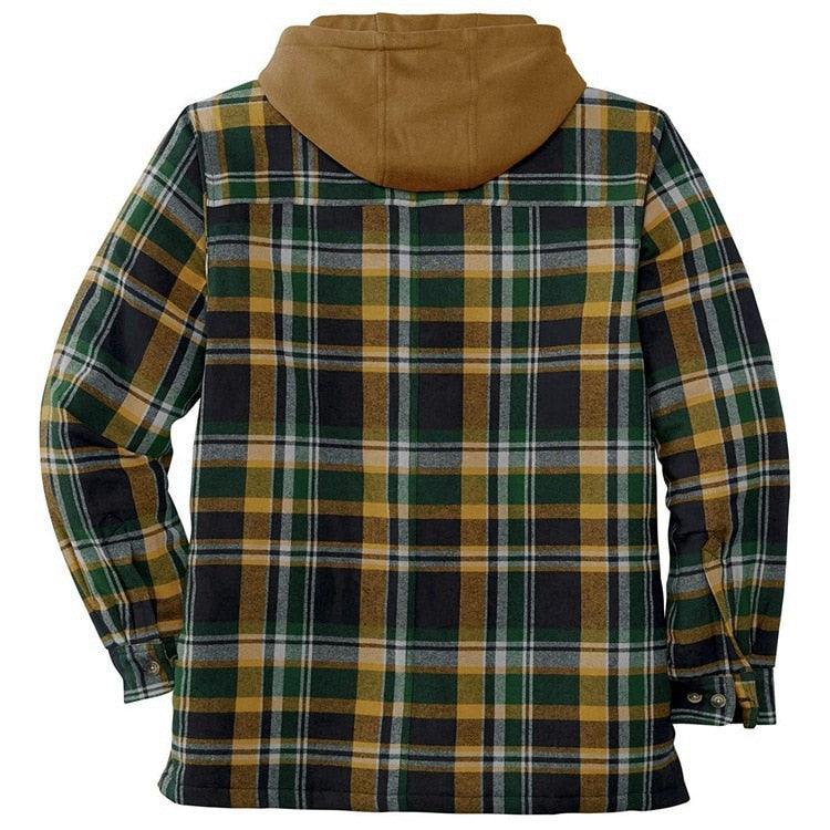 Men's Vintage Plaid Hooded Shirt Jacket