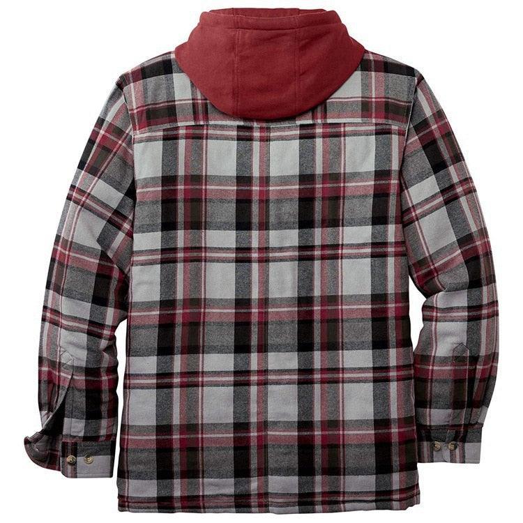 Men's Vintage Plaid Hooded Shirt Jacket
