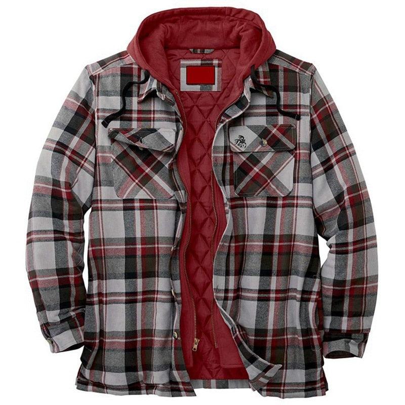 Men's Vintage Plaid Hooded Shirt Jacket