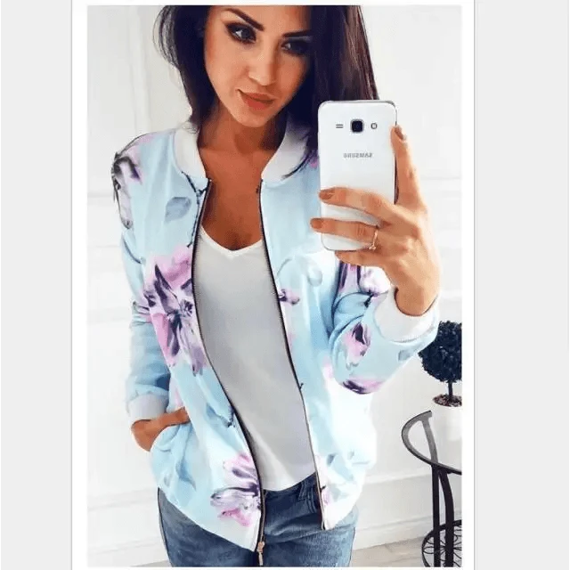 Women's Vintage Floral Bomber Jacket