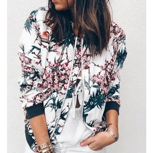 Women's Vintage Floral Bomber Jacket