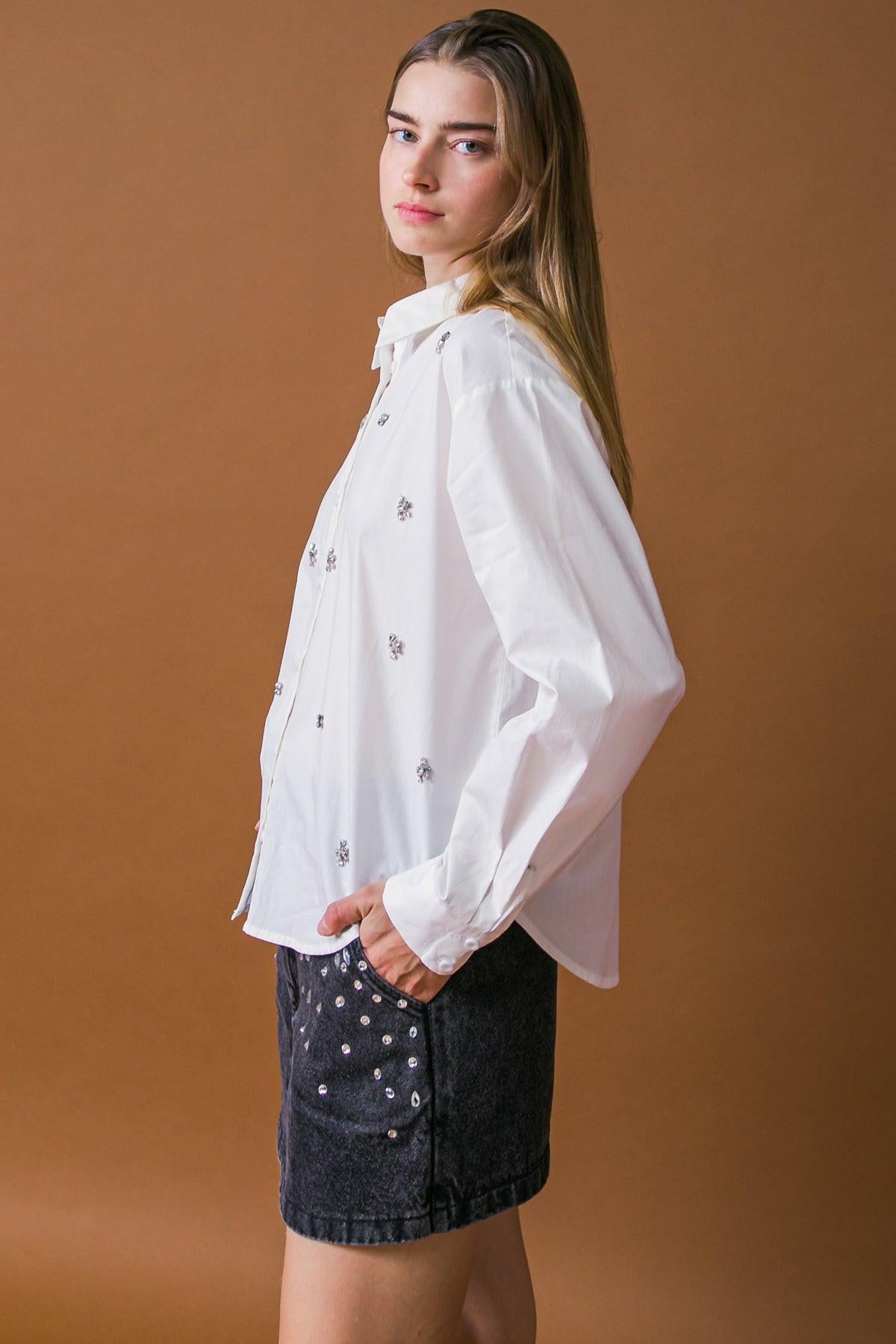 Hit or Miss Cotton Poplin Shirt