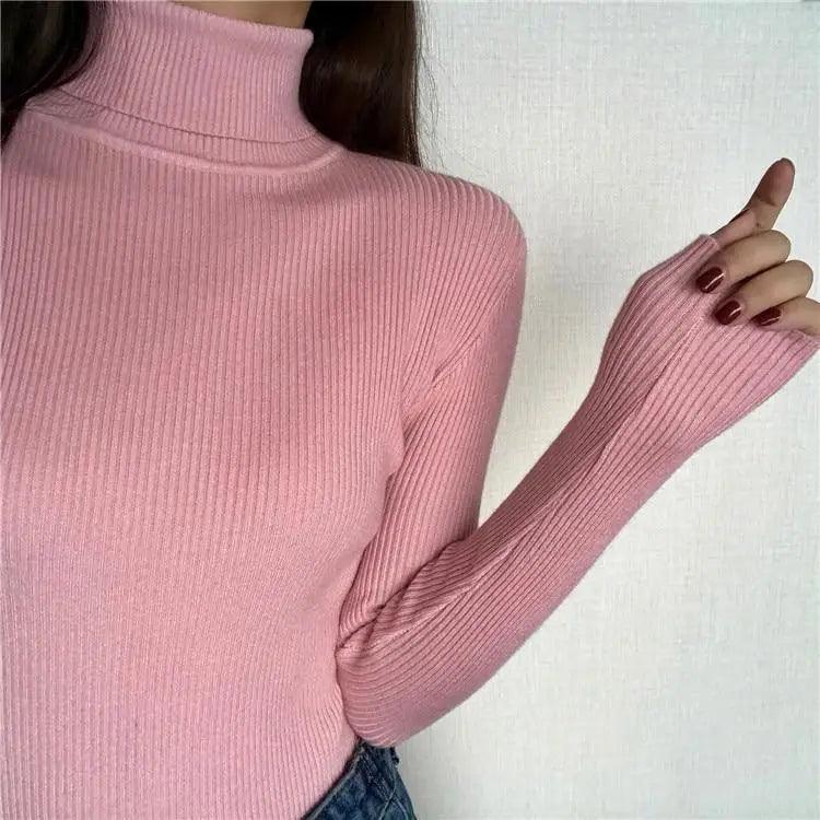 Women's Vintage Ribbed Turtleneck Sweater
