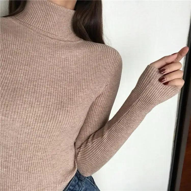 Women's Vintage Ribbed Turtleneck Sweater